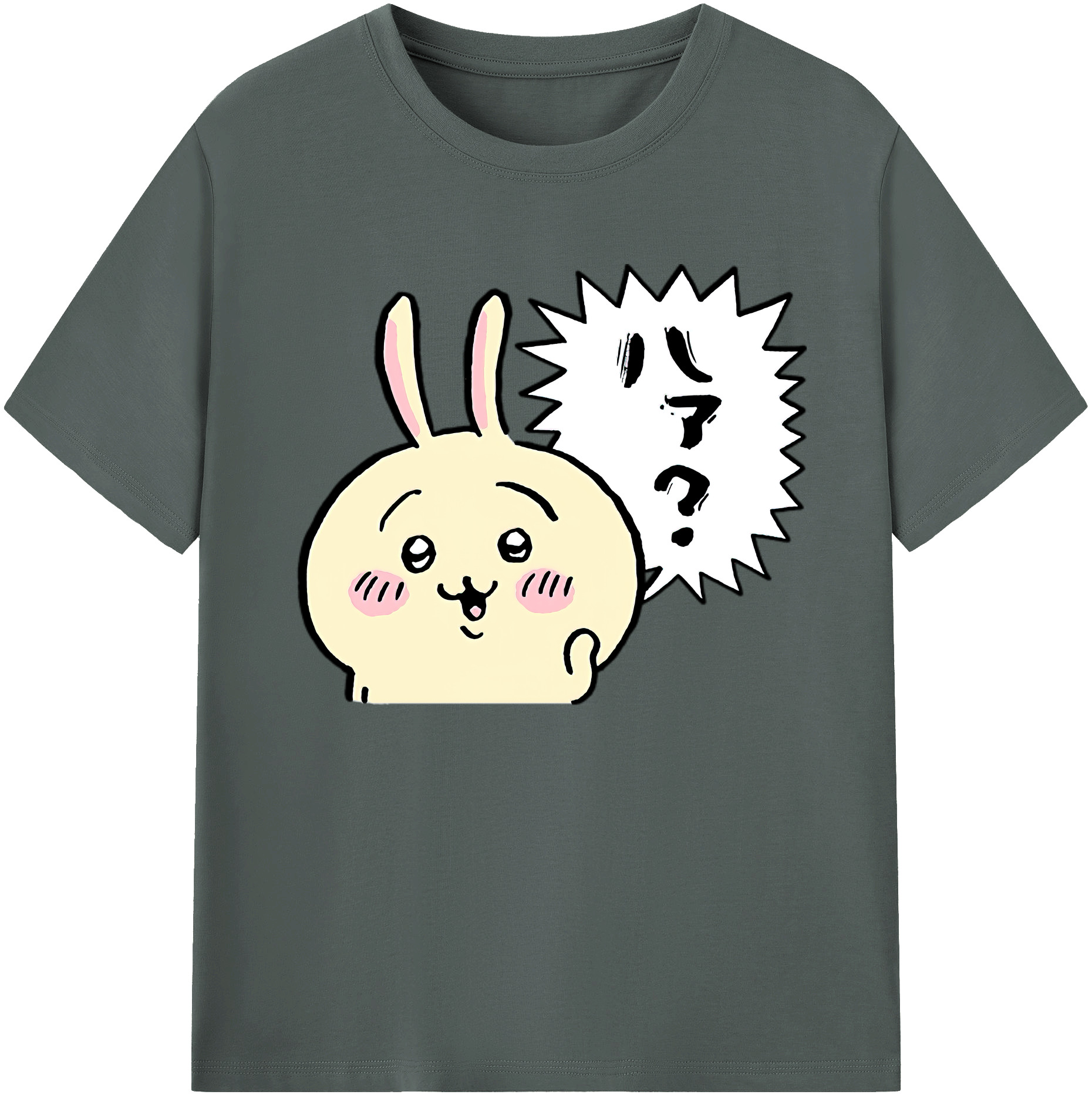 （画像用） ちいかわ うさぎ Chii-kawa usagi 綿100％ メンズ半袖Tシャツ｜肌触りやわらか＆通気性